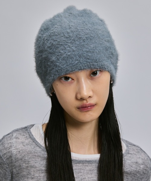 FEKETE（フェケテ）の「SHAGGY BEANIE / シャギービーニー（ニットキャップ/ビーニー・レディース・アイボリー/グレー・FREE）」の2枚目の写真