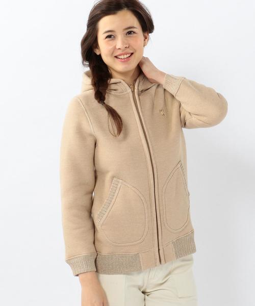 coen（コーエン）の「裏ボアジップパーカー（パーカー・レディース・ホワイト/グレー/ベージュ/ロイヤルブルー/ネイビー・LARGE/MEDIUM）」の3枚目の写真