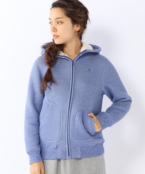 coen（コーエン）の「裏ボアジップパーカー（パーカー・レディース・ホワイト/グレー/ベージュ/ロイヤルブルー/ネイビー・LARGE/MEDIUM）」の5枚目の写真