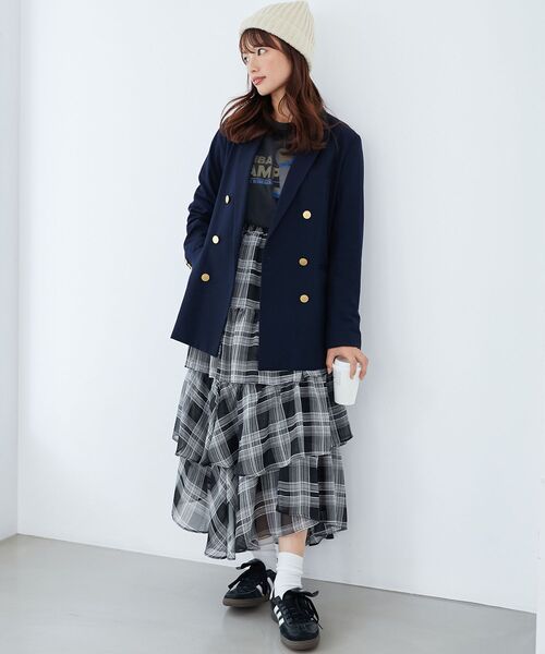 MAJESTIC LEGON(マジェスティックレゴン)の「エアリーイレヘムティアードスカート(スカート・レディース・アイボリー/ブラック/ホワイト系その他2/ブラウン系その他2/オフホワイト/ブラック系その他・MEDIUM/SMALL/X-SMALL)」の5枚目の写真