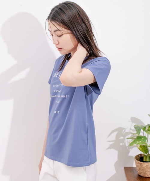 Jayro(ジャイロ)の「DRY COTTON BASICロゴPTTシャツ(Tシャツ/カットソー・レディース・ホワイト/ブラック/ブルー/キャメル・FREE)」の7枚目の写真