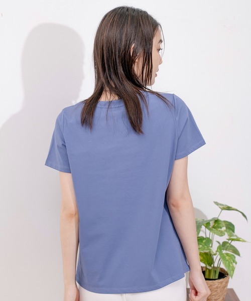 Jayro(ジャイロ)の「DRY COTTON BASICロゴPTTシャツ(Tシャツ/カットソー・レディース・ホワイト/ブラック/ブルー/キャメル・FREE)」の8枚目の写真