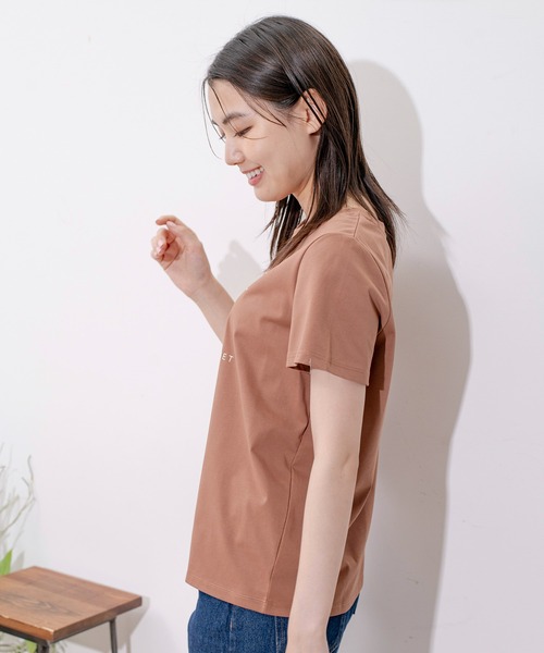 Jayro(ジャイロ)の「DRY COTTON BASICロゴPTTシャツ(Tシャツ/カットソー・レディース・ホワイト/ブラック/ブルー/キャメル・FREE)」の11枚目の写真