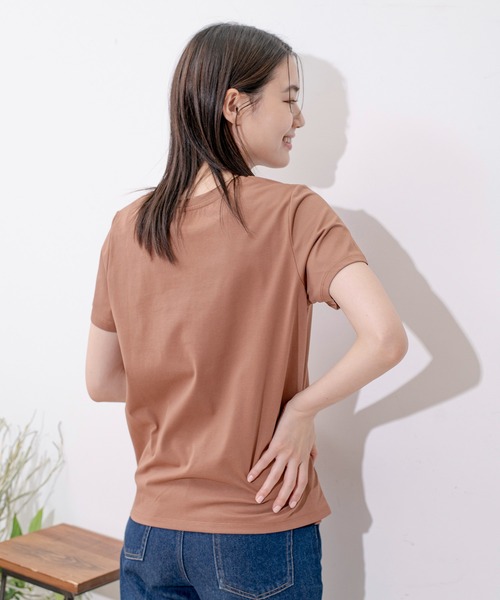 Jayro(ジャイロ)の「DRY COTTON BASICロゴPTTシャツ(Tシャツ/カットソー・レディース・ホワイト/ブラック/ブルー/キャメル・FREE)」の12枚目の写真