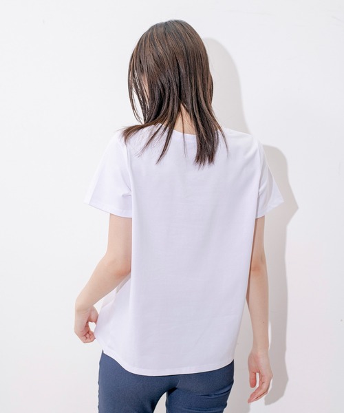 Jayro(ジャイロ)の「DRY COTTON BASICロゴPTTシャツ(Tシャツ/カットソー・レディース・ホワイト/ブラック/ブルー/キャメル・FREE)」の17枚目の写真