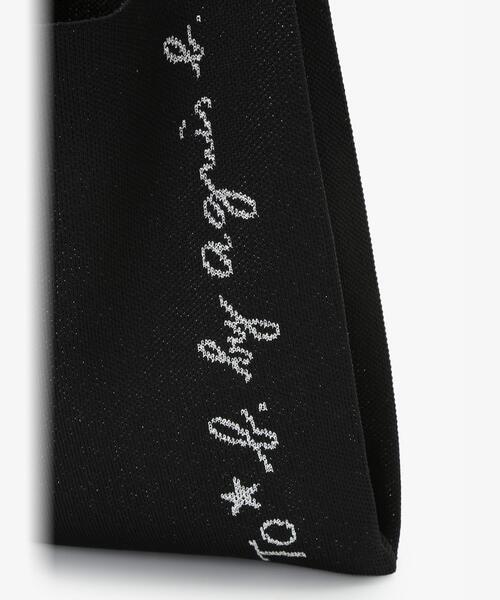 To b. by agnes b.(トゥービーバイアニエスベー)の「ニット ロゴ トートバッグ(トートバッグ・レディース・ブラック・FREE)」の2枚目の写真