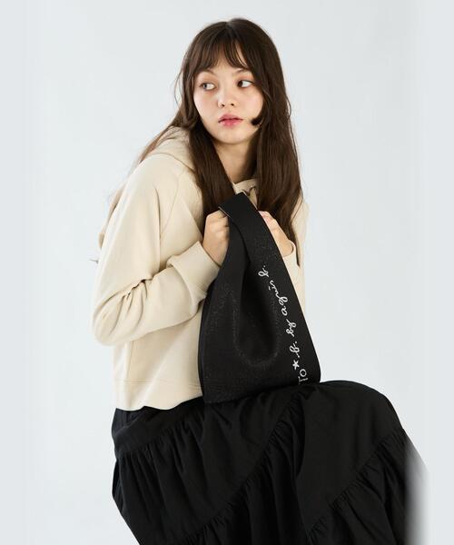 To b. by agnes b.(トゥービーバイアニエスベー)の「ニット ロゴ トートバッグ(トートバッグ・レディース・ブラック・FREE)」の5枚目の写真