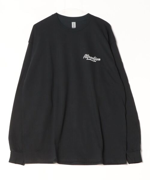 MODISH GAZE(モディシュガゼ)の「MODISH GAZE 6.0オンス スモーキングガール 線画イラストロンT 長袖(Tシャツ/カットソー・メンズ・ブラック/チャコール/ホワイト/アッシュ・M/L/XL/S)」の6枚目の写真