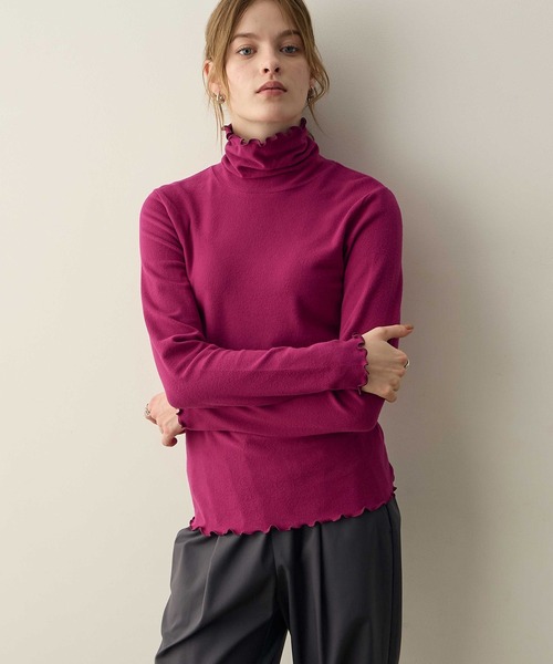 LE SOUK HOLIDAY(ルスークホリデー)の「【BEAUTYLUX】メローハイネックプルオーバー【新色追加・12色展開】(Tシャツ/カットソー・レディース・アイボリー/ブラック/グレー/オフホワイト/チャコールグレー/モカ/イエロー/パープル/ネイビー/ライトグレー/レッド/グリーン/ダークブラウン/マスタード/オレンジ/サックスブルー・L/M)」の12枚目の写真
