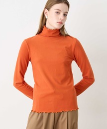レディースのTシャツ/カットソー（オレンジ/橙色系・タートルネック