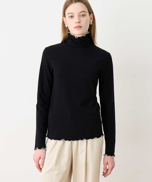 LE SOUK HOLIDAY(ルスークホリデー)の「【BEAUTYLUX】メローハイネックプルオーバー【新色追加・12色展開】(Tシャツ/カットソー・レディース・アイボリー/ブラック/グレー/オフホワイト/チャコールグレー/モカ/イエロー/パープル/ネイビー/ライトグレー/レッド/グリーン/ダークブラウン/マスタード/オレンジ/サックスブルー・L/M)」の4枚目の写真