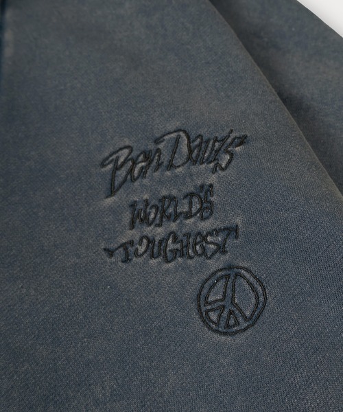 BEN DAVIS(ベンデイビス)の「【BENDAVIS/ベンデイビス】PEACE FADED HOODIE/パウダーブリーチ加工 ハイネック ハーフジップフーディー バックプリント プルパーカー オーバーサイズ 裏起毛(パーカー・メンズ・ブラック/カーキ/ネイビー・M/L/XL)」の4枚目の写真