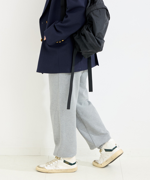 B.C STOCK（ベーセーストック）の「裏毛フォルミックパンツ（スウェットパンツ・レディース・ネイビー/ライトグレー/アイボリー・FREE）」の11枚目の写真