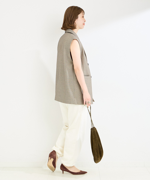 B.C STOCK（ベーセーストック）の「裏毛フォルミックパンツ（スウェットパンツ・レディース・ネイビー/ライトグレー/アイボリー・FREE）」の15枚目の写真
