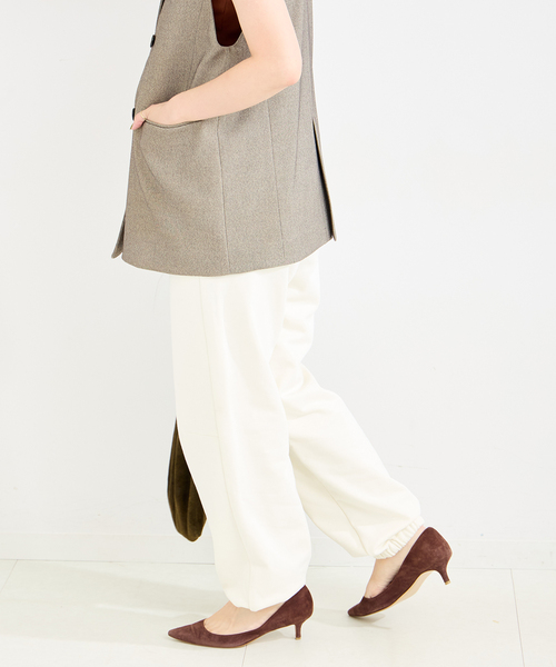 B.C STOCK（ベーセーストック）の「裏毛フォルミックパンツ（スウェットパンツ・レディース・ネイビー/ライトグレー/アイボリー・FREE）」の18枚目の写真