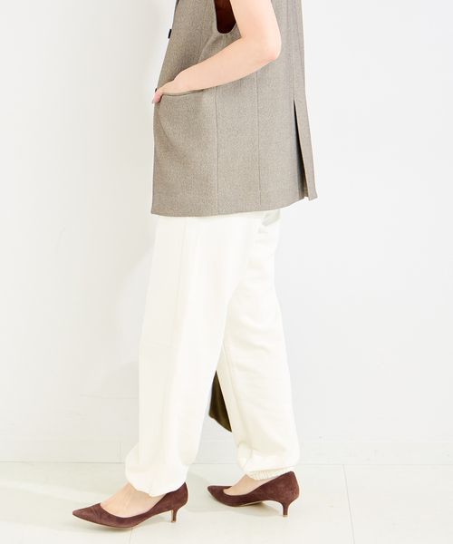 B.C STOCK（ベーセーストック）の「裏毛フォルミックパンツ（スウェットパンツ・レディース・ネイビー/ライトグレー/アイボリー・FREE）」の19枚目の写真