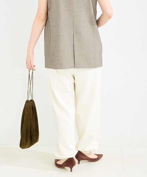B.C STOCK（ベーセーストック）の「裏毛フォルミックパンツ（スウェットパンツ・レディース・ネイビー/ライトグレー/アイボリー・FREE）」の20枚目の写真