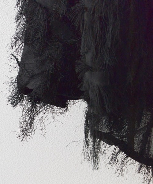 ROOPTOKYO(ループトウキョウ)の「フェザー デザイン シアーシャツ(シャツ/ブラウス・メンズ・ブラック/ホワイト・M/L/XL)」の4枚目の写真