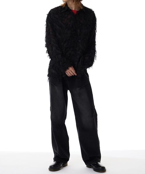 ROOPTOKYO(ループトウキョウ)の「フェザー デザイン シアーシャツ(シャツ/ブラウス・メンズ・ブラック/ホワイト・M/L/XL)」の17枚目の写真