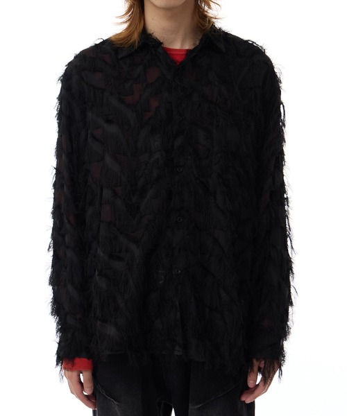 ROOPTOKYO(ループトウキョウ)の「フェザー デザイン シアーシャツ(シャツ/ブラウス・メンズ・ブラック/ホワイト・M/L/XL)」の19枚目の写真