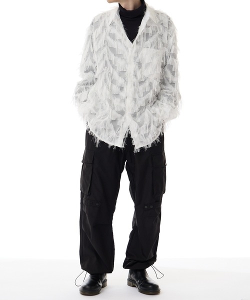 ROOPTOKYO(ループトウキョウ)の「フェザー デザイン シアーシャツ(シャツ/ブラウス・メンズ・ブラック/ホワイト・M/L/XL)」の11枚目の写真