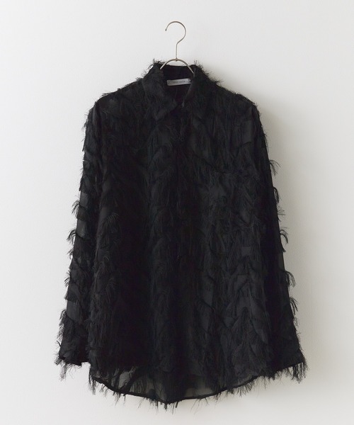 ROOPTOKYO(ループトウキョウ)の「フェザー デザイン シアーシャツ(シャツ/ブラウス・メンズ・ブラック/ホワイト・M/L/XL)」の13枚目の写真