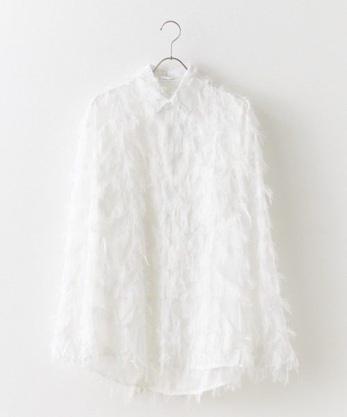 ROOPTOKYO(ループトウキョウ)の「フェザー デザイン シアーシャツ(シャツ/ブラウス・メンズ・ブラック/ホワイト・M/L/XL)」の7枚目の写真