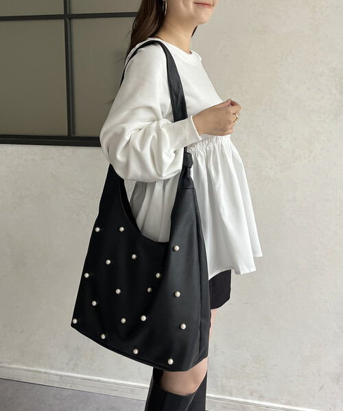 prose verse（プロズヴェール）の「ワンショルダートートバッグ（トートバッグ・レディース・ブラック/ブラック系その他・ﾌﾘ-）」の6枚目の写真