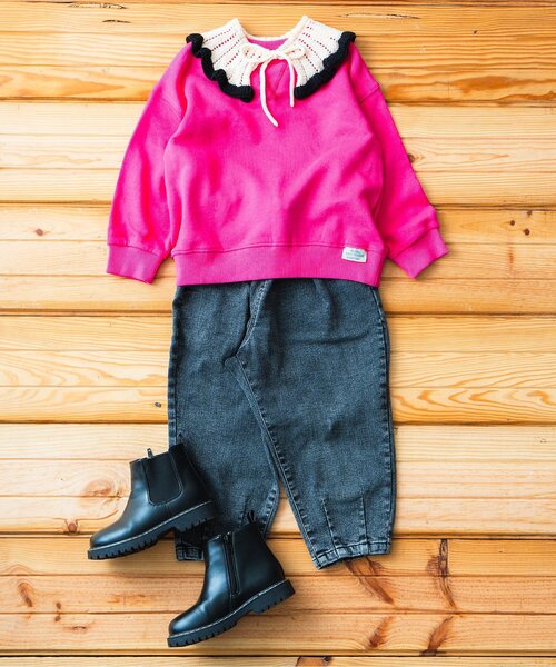 BREEZE（ブリーズ）の「ニット付け衿（付け襟・キッズ・ブラック/アイボリー・MEDIUM/SMALL）」の5枚目の写真