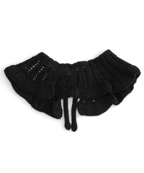 BREEZE（ブリーズ）の「ニット付け衿（付け襟・キッズ・ブラック/アイボリー・MEDIUM/SMALL）」の6枚目の写真