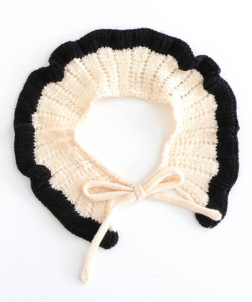 BREEZE（ブリーズ）の「ニット付け衿（付け襟・キッズ・ブラック/アイボリー・MEDIUM/SMALL）」の8枚目の写真