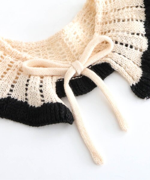 BREEZE（ブリーズ）の「ニット付け衿（付け襟・キッズ・ブラック/アイボリー・MEDIUM/SMALL）」の10枚目の写真