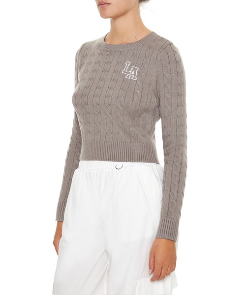 FOREVER 21(フォーエバー トゥエンティーワン)の「ワンポイントニットプルオーバー(ニット/セーター・レディース・グレー・MEDIUM/LARGE/SMALL)」の3枚目の写真