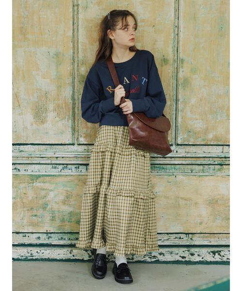 ehka sopo（エヘカソポ）の「ロゴ刺繍スウェット（Tシャツ/カットソー・レディース・グリーン/ネイビー/グレー・F）」の5枚目の写真