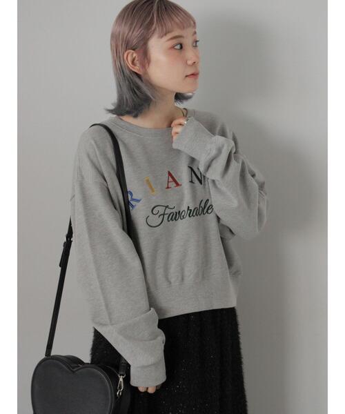 ehka sopo（エヘカソポ）の「ロゴ刺繍スウェット（Tシャツ/カットソー・レディース・グリーン/ネイビー/グレー・F）」の7枚目の写真