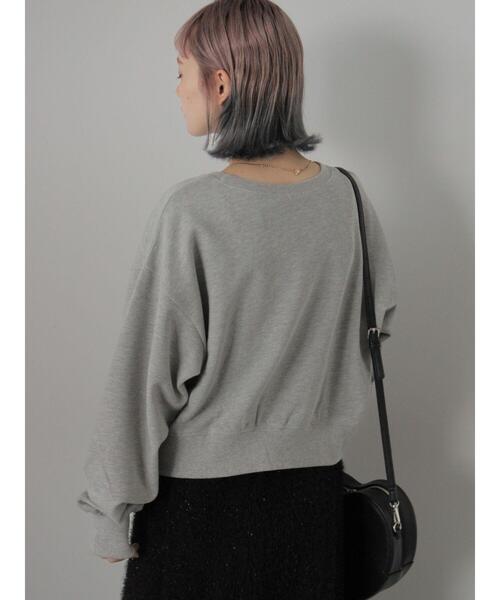 ehka sopo（エヘカソポ）の「ロゴ刺繍スウェット（Tシャツ/カットソー・レディース・グリーン/ネイビー/グレー・F）」の9枚目の写真