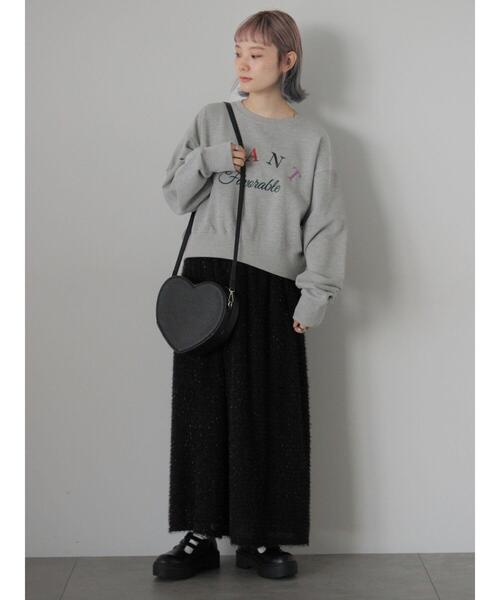 ehka sopo（エヘカソポ）の「ロゴ刺繍スウェット（Tシャツ/カットソー・レディース・グリーン/ネイビー/グレー・F）」の11枚目の写真