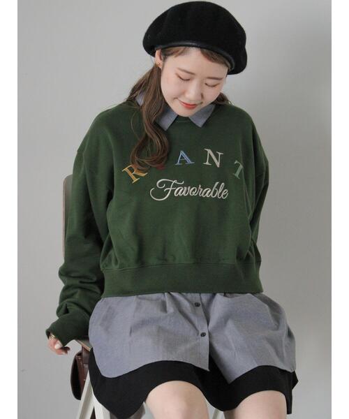 ehka sopo（エヘカソポ）の「ロゴ刺繍スウェット（Tシャツ/カットソー・レディース・グリーン/ネイビー/グレー・F）」の14枚目の写真