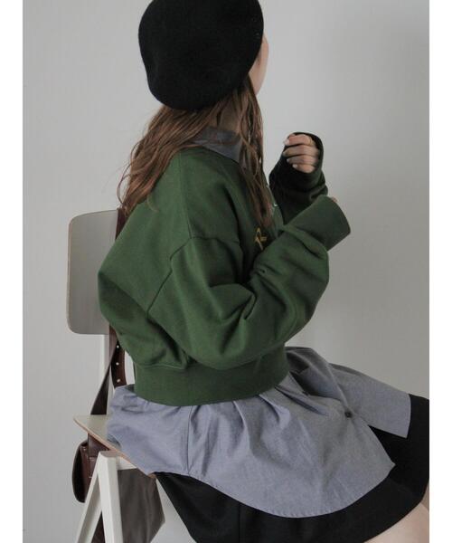 ehka sopo（エヘカソポ）の「ロゴ刺繍スウェット（Tシャツ/カットソー・レディース・グリーン/ネイビー/グレー・F）」の15枚目の写真