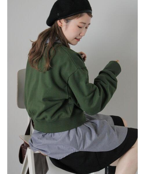 ehka sopo（エヘカソポ）の「ロゴ刺繍スウェット（Tシャツ/カットソー・レディース・グリーン/ネイビー/グレー・F）」の16枚目の写真