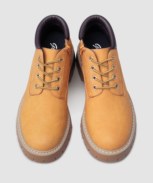 glabella（グラベラ）の「厚底 スタイルアップ ショート ワークブーツ（サイドジップ仕様・インヒール入り）（ブーツ・メンズ・ブラック/キャメル・M/S/L）」の11枚目の写真