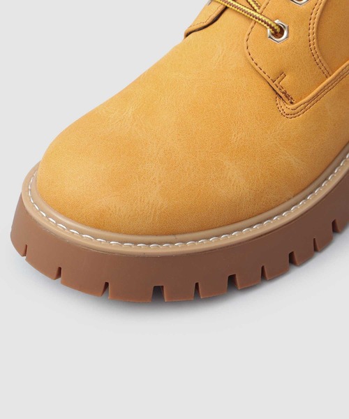 glabella（グラベラ）の「厚底 スタイルアップ ショート ワークブーツ（サイドジップ仕様・インヒール入り）（ブーツ・メンズ・ブラック/キャメル・M/S/L）」の16枚目の写真