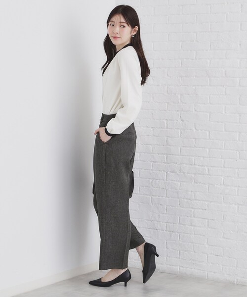 index（インデックス）の「◆《美人百花掲載》ヴィンテージツイードタックワイドパンツ【洗濯機洗い可/防シワ】（その他パンツ・レディース・グレー/チャコールグレー/ブラウン系その他・36/38/40/42）」の7枚目の写真