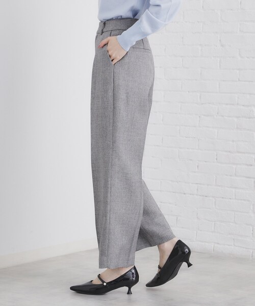 index（インデックス）の「◆《美人百花掲載》ヴィンテージツイードタックワイドパンツ【洗濯機洗い可/防シワ】（その他パンツ・レディース・グレー/チャコールグレー/ブラウン系その他・36/38/40/42）」の9枚目の写真