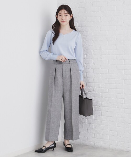 Vintage ツイード デザイン ワイド スラックス 古着 古着 ～90年代 スラックス ワイドパンツ メンズw34相当
