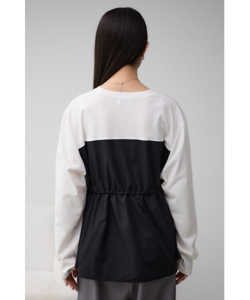 AZUL by moussy(アズールバイマウジー)の「ビスチェドッキングトップス(Tシャツ/カットソー・レディース・ブラック/カーキ/チャコールグレー・FREE)」の9枚目の写真
