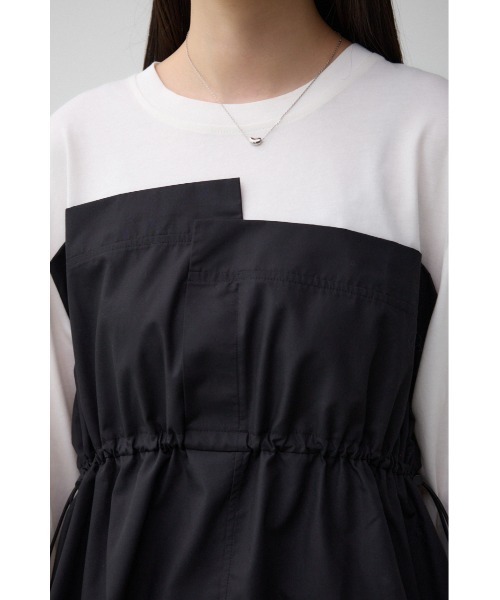 AZUL by moussy(アズールバイマウジー)の「ビスチェドッキングトップス(Tシャツ/カットソー・レディース・ブラック/カーキ/チャコールグレー・FREE)」の10枚目の写真