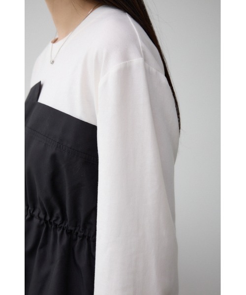 AZUL by moussy(アズールバイマウジー)の「ビスチェドッキングトップス(Tシャツ/カットソー・レディース・ブラック/カーキ/チャコールグレー・FREE)」の12枚目の写真