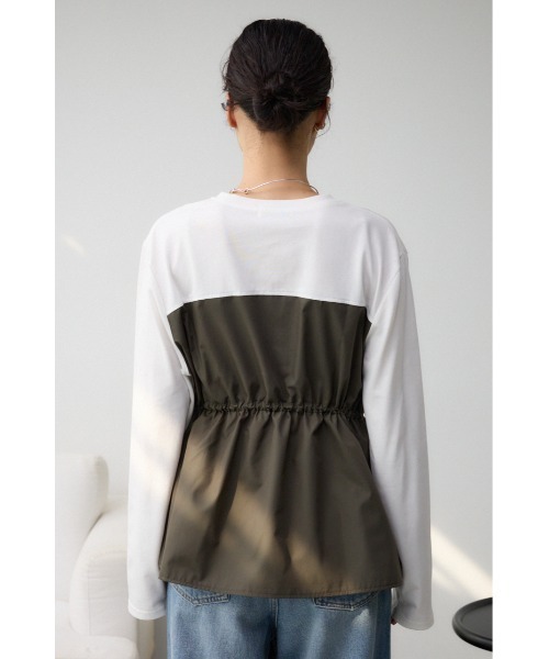 AZUL by moussy(アズールバイマウジー)の「ビスチェドッキングトップス(Tシャツ/カットソー・レディース・ブラック/カーキ/チャコールグレー・FREE)」の21枚目の写真
