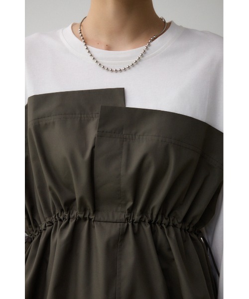 AZUL by moussy(アズールバイマウジー)の「ビスチェドッキングトップス(Tシャツ/カットソー・レディース・ブラック/カーキ/チャコールグレー・FREE)」の22枚目の写真